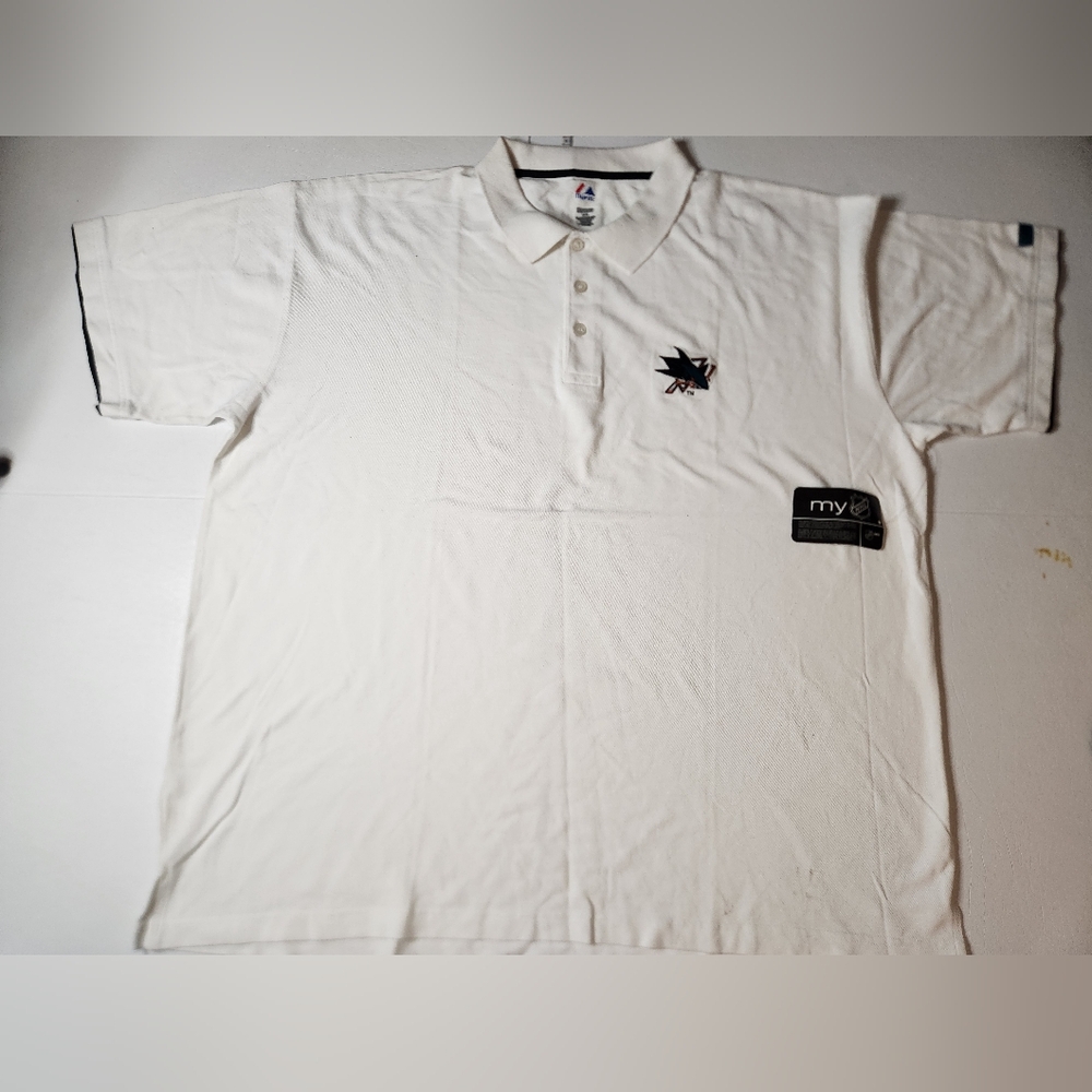 San Jose Sharks White Polo Shirt